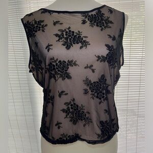 Italmoda By Doli Cole Lace Floral Sleeveless Blouse